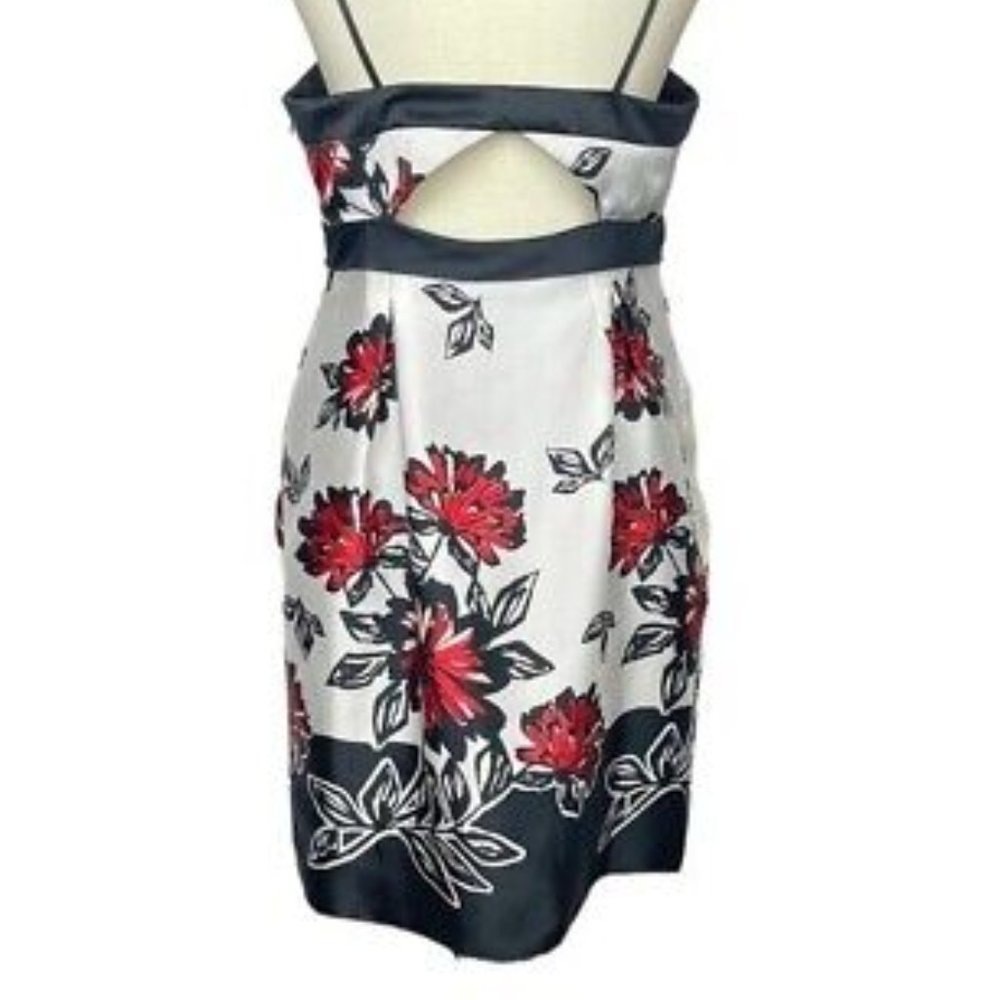 Max and Cleo Flower Print Strap Cocktail Dress (Size 10)